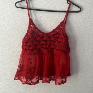 Rue21 Red Lace Tank Top